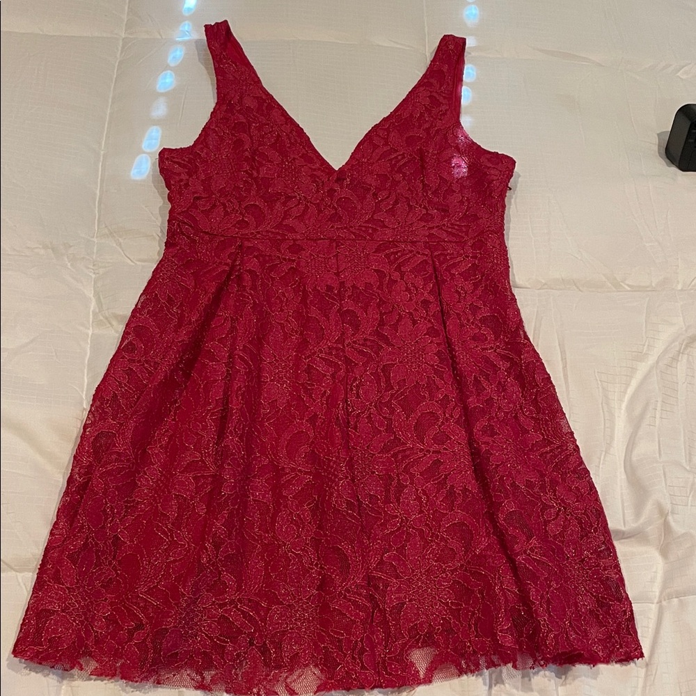 Free People Size 8 Red Lace Dress
